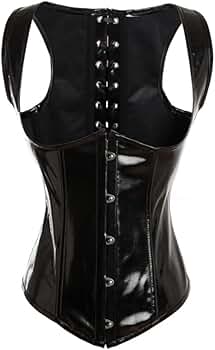 Amazon.co.jp: [DOKiDOKi] エナメル風 胸出し コルセット【黒